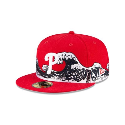 Sapca New Era Philadelphia Phillies MLB Wave 59FIFTY Fitted - Rosii